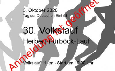 30. Volkslauf  am 3.Oktober wird zum Herbert-Fürböck-Lauf